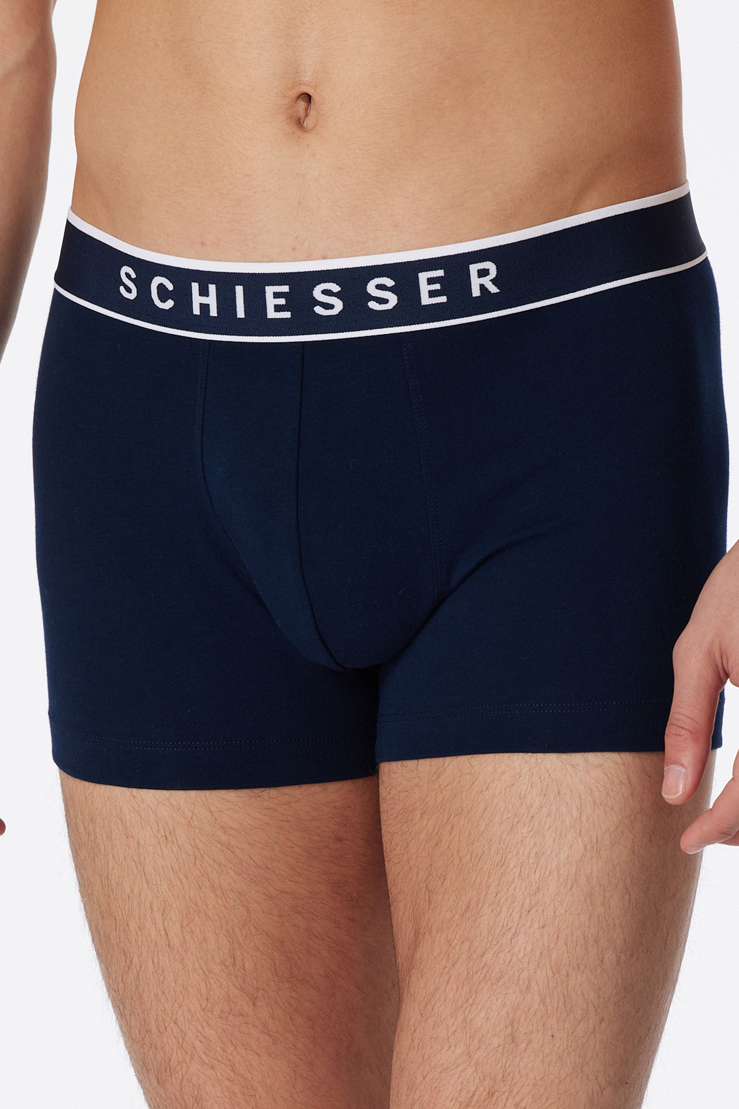 Schiesser Boxershorts 95/5 3-pack blauw