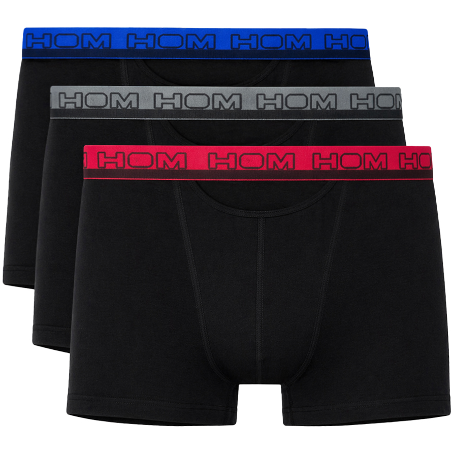 Hom Ho1 boxershorts Terry 3-pack met gulp zwart