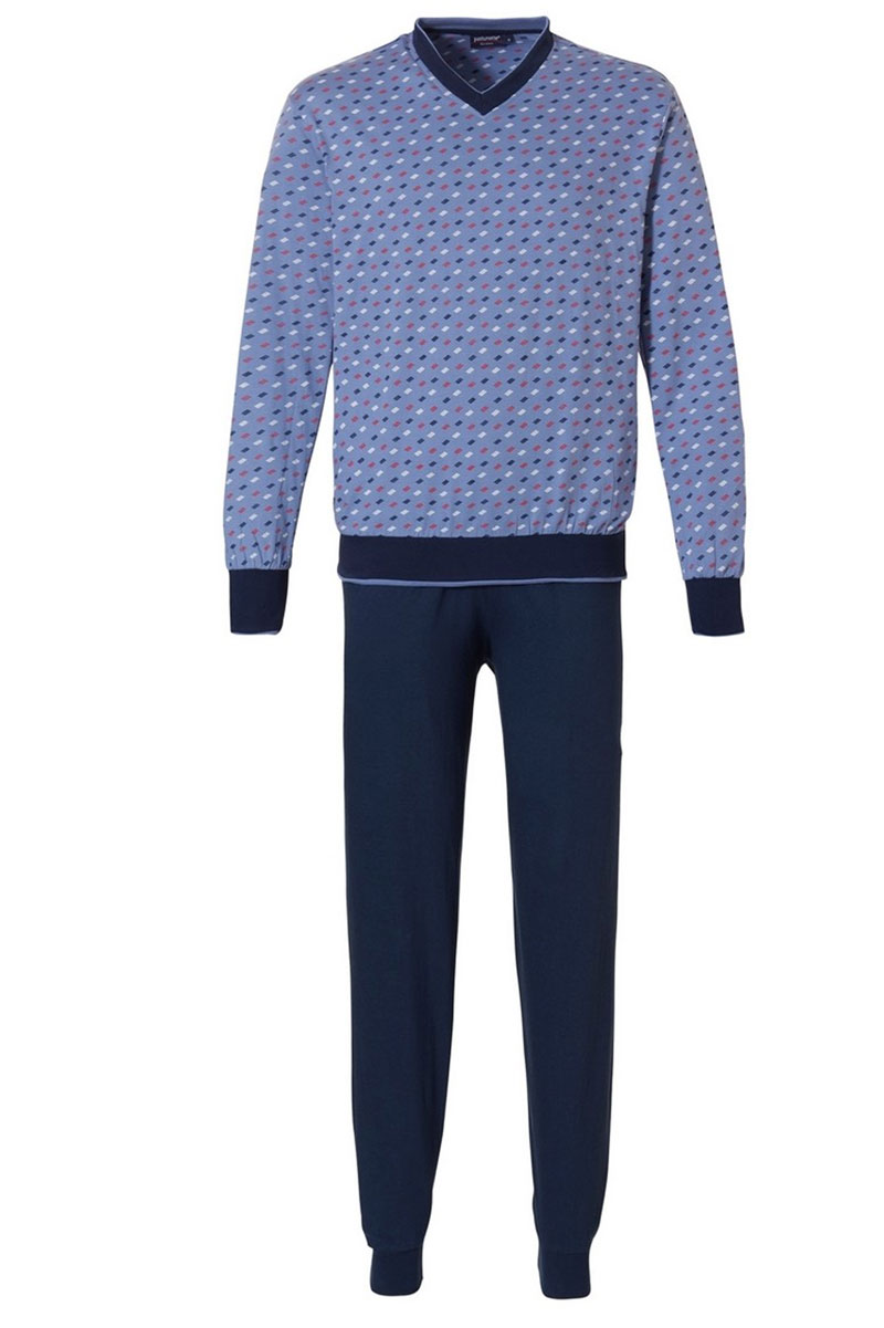Pastunette pyjama met boorden lichtblauw
