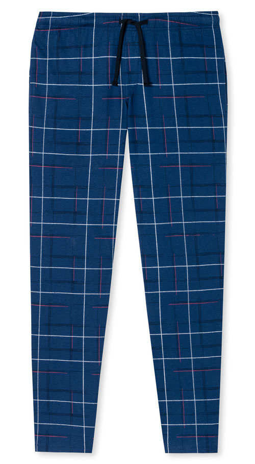 Schiesser pyjamabroek blauw ruit Jersey 