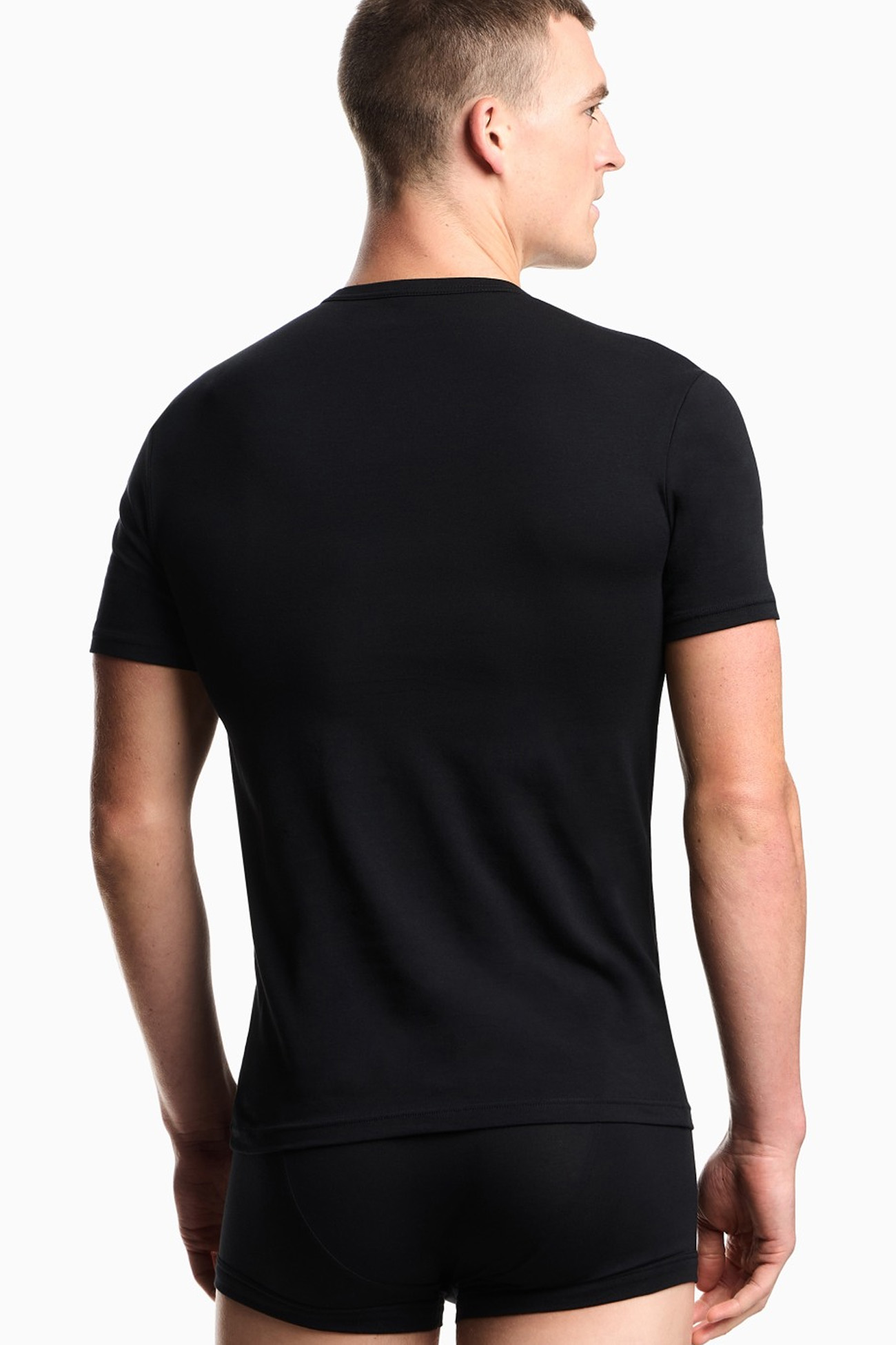 Armani T-shirts met EA logo 2-pack zwart