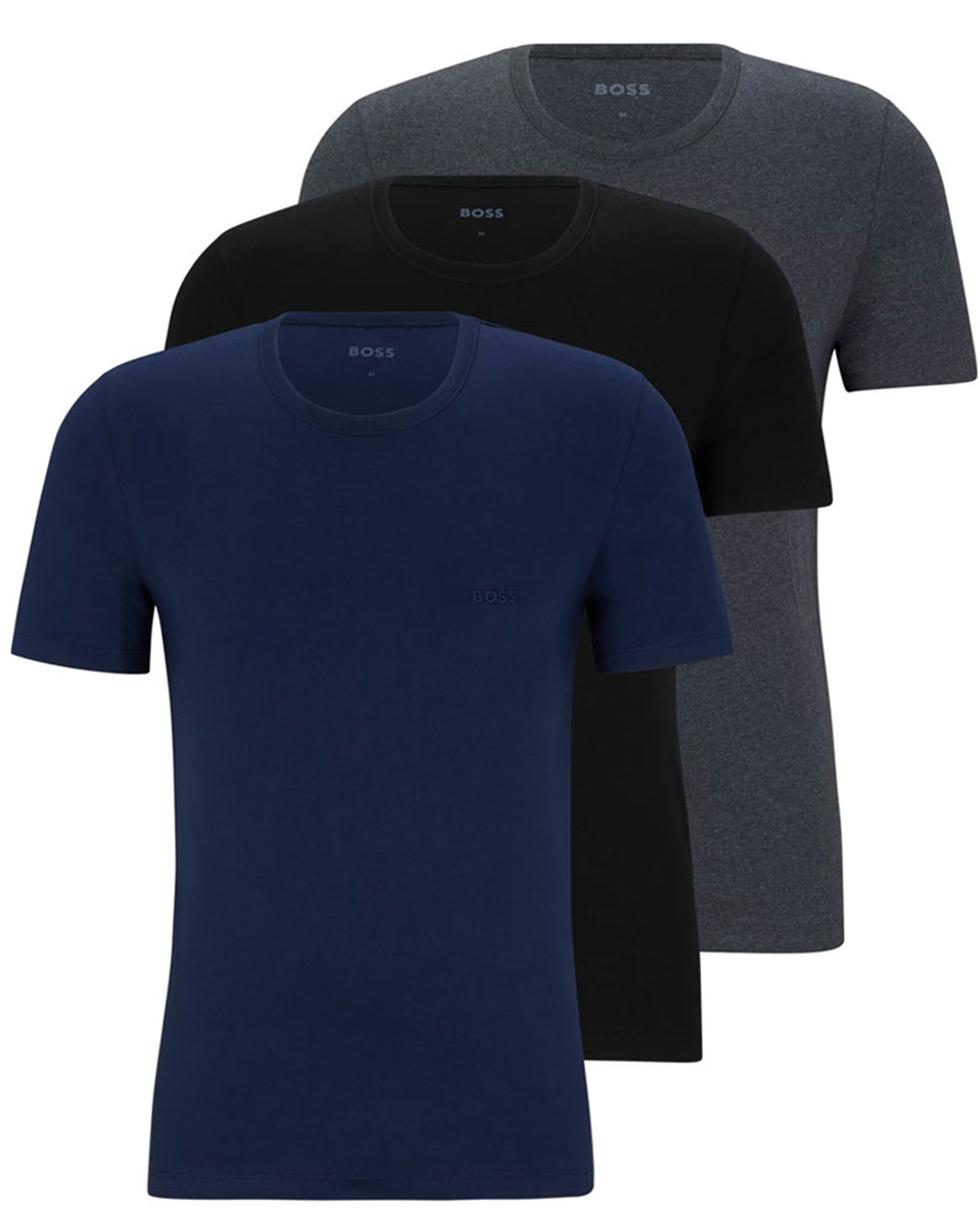 Boss T-shirt O-hals Classic 3-Pack blauw-zwart-grijs