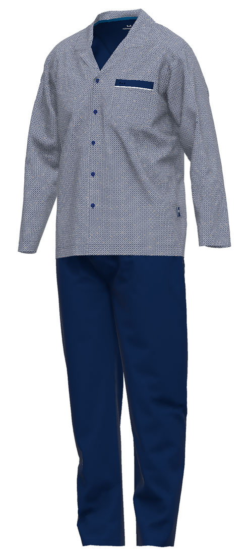 Gotzburg pyjama doorknoop blauw