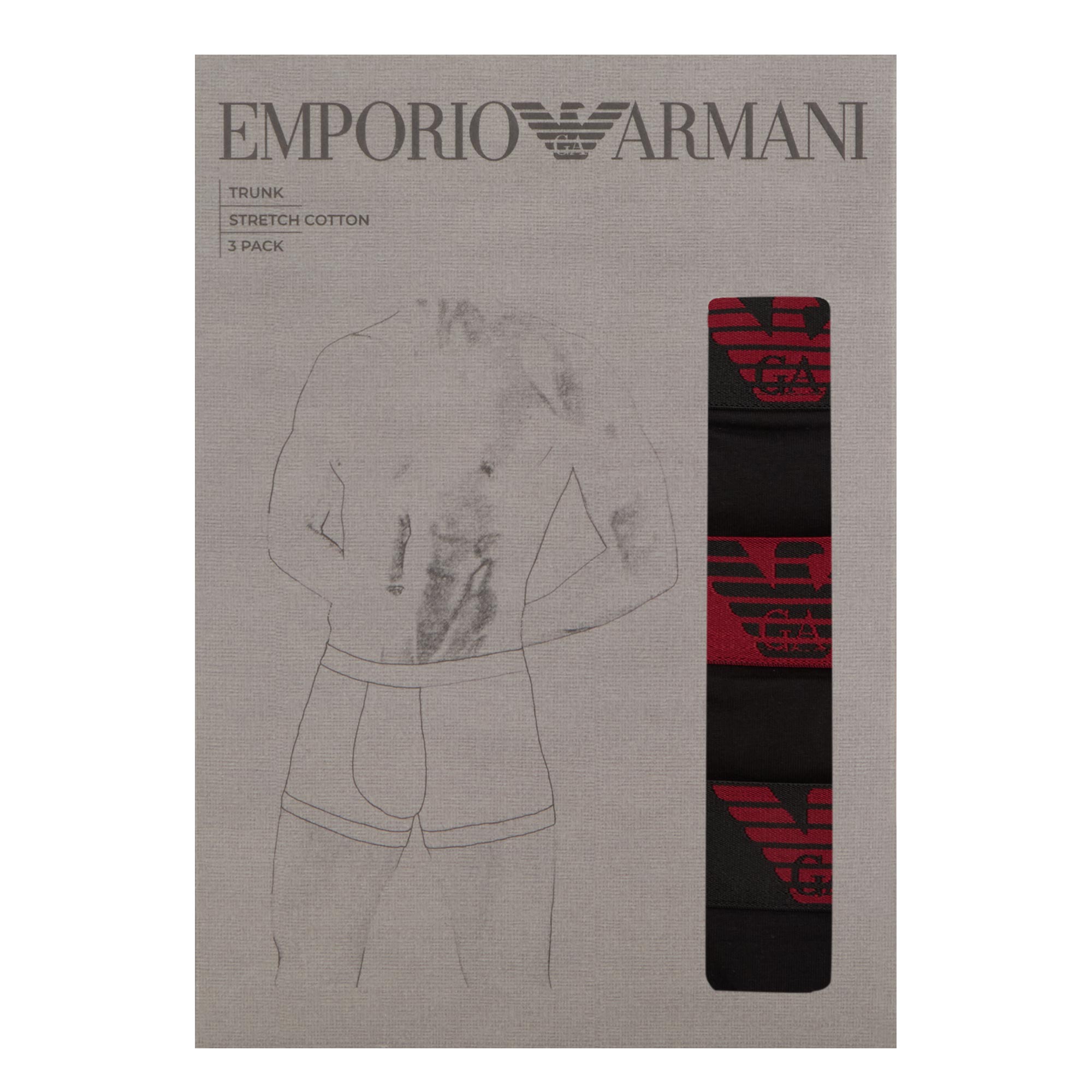 Armani boxershorts 3-pack zwart