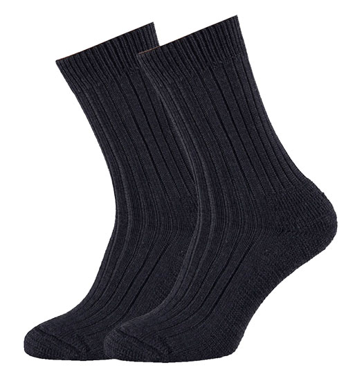 Angro wollen sokken met badstof zool blauw