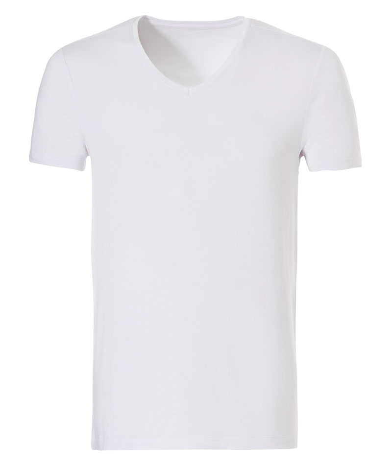 Ten Cate Bamboe T-shirt wit voorkant V-hals