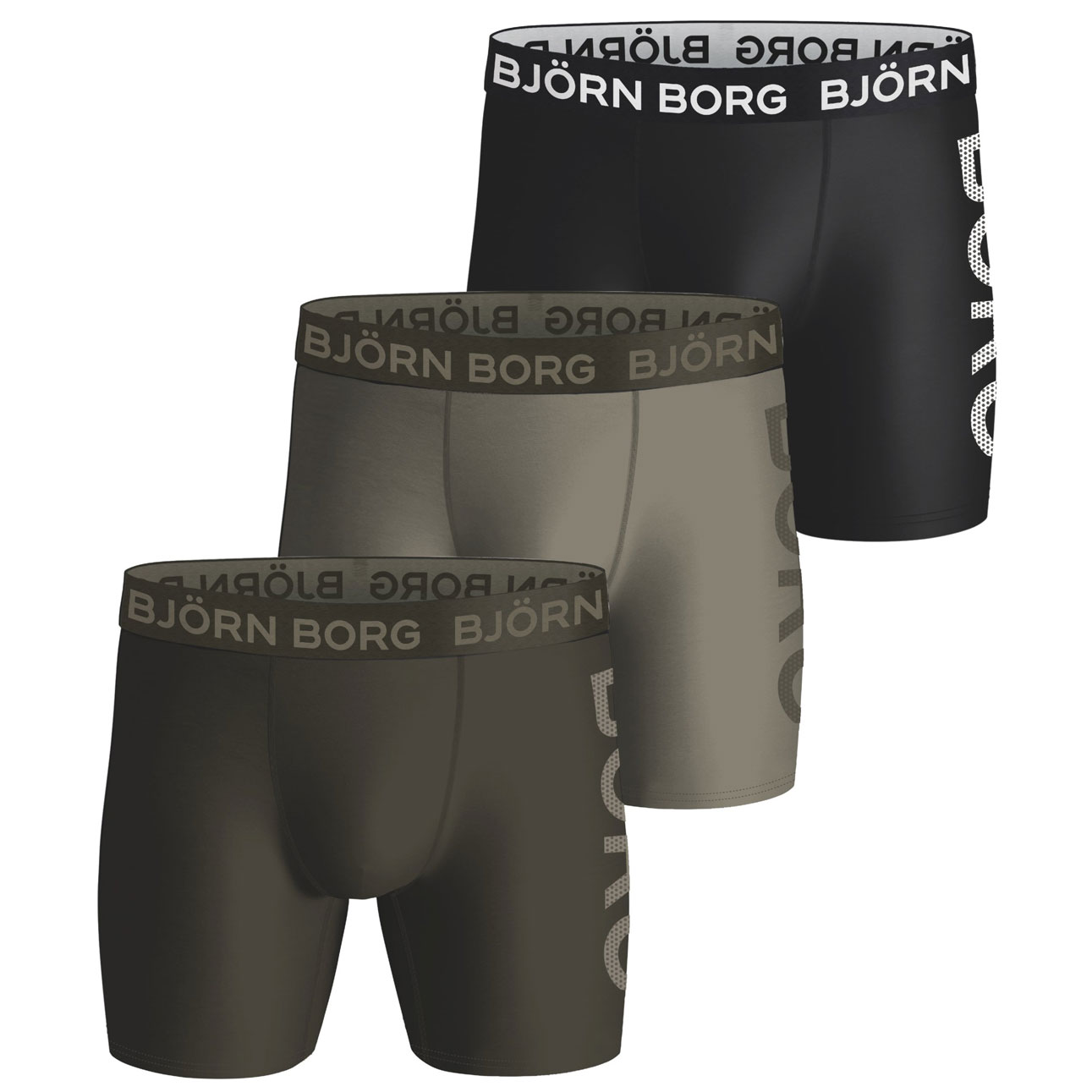 Bjorn Borg Boxershort Performance 3-pack khaki