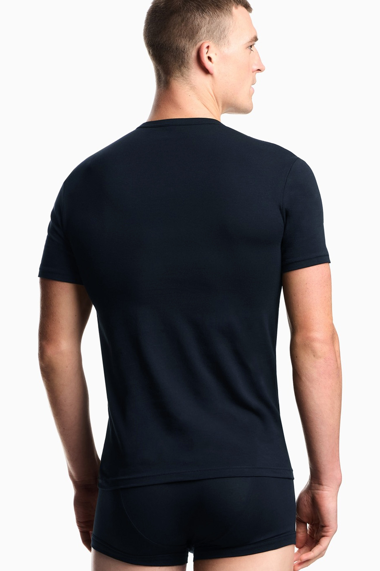 Armani T-shirts met EA logo 2-pack blauw