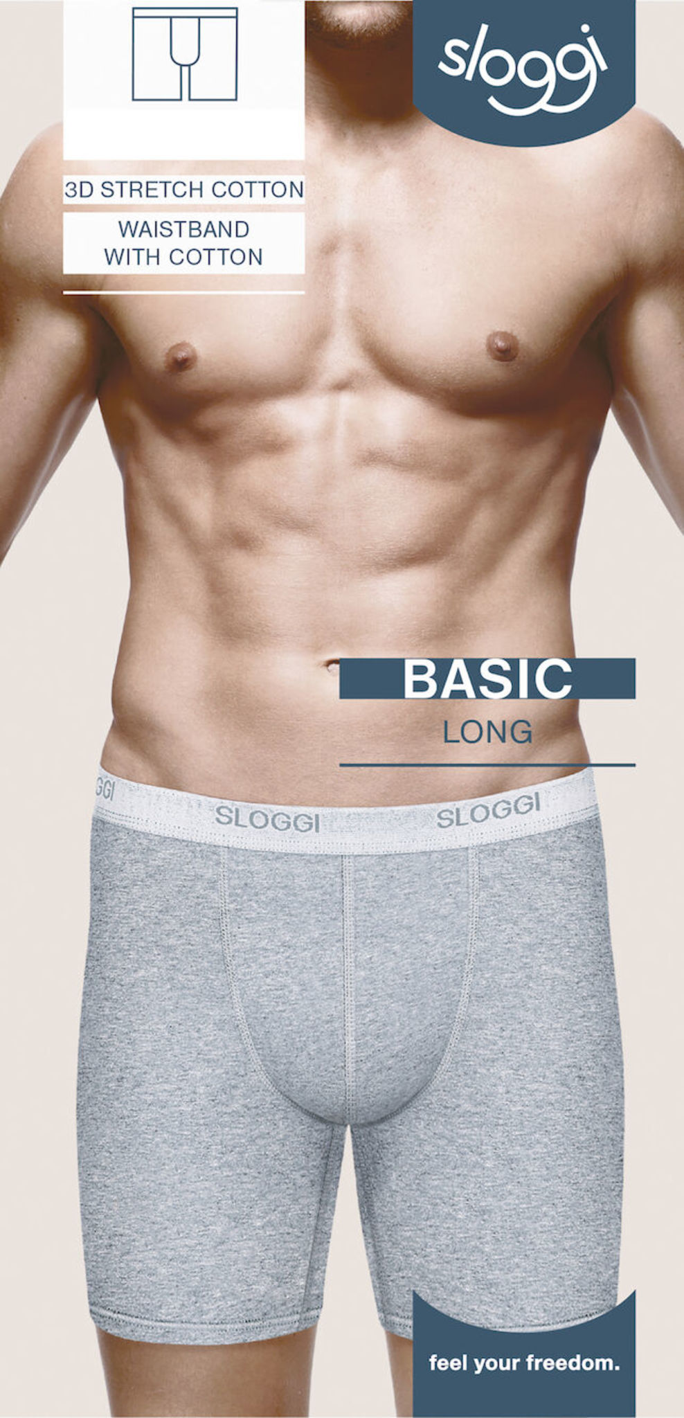 Sloggi basic short long grijs
