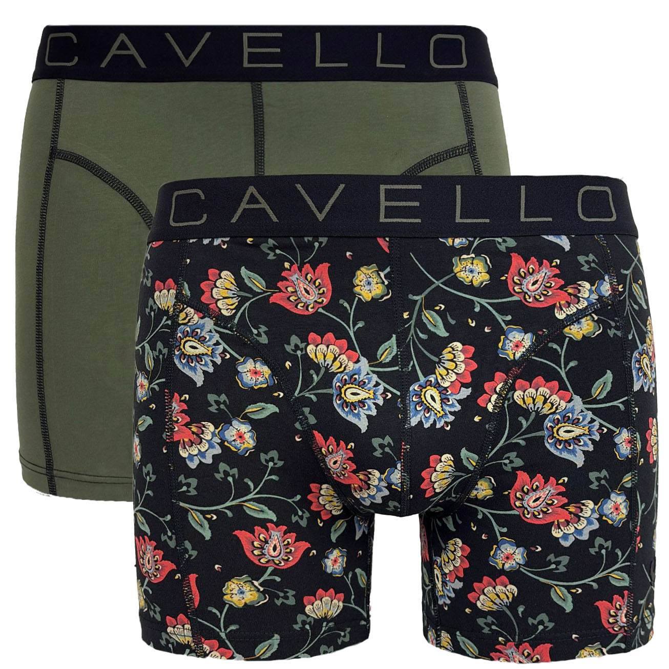 Cavello boxershorts 2-pack flowers & groen