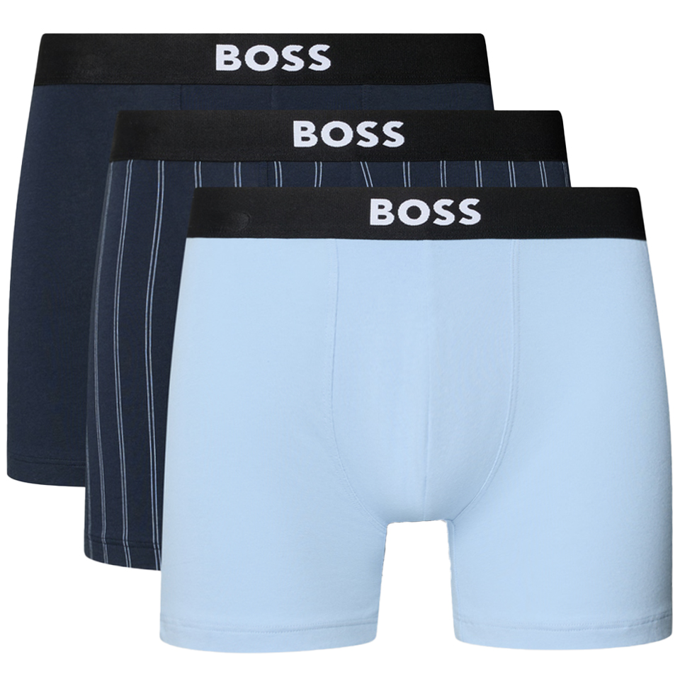 Boss ONE boxershorts 3-pack zwart - blauw