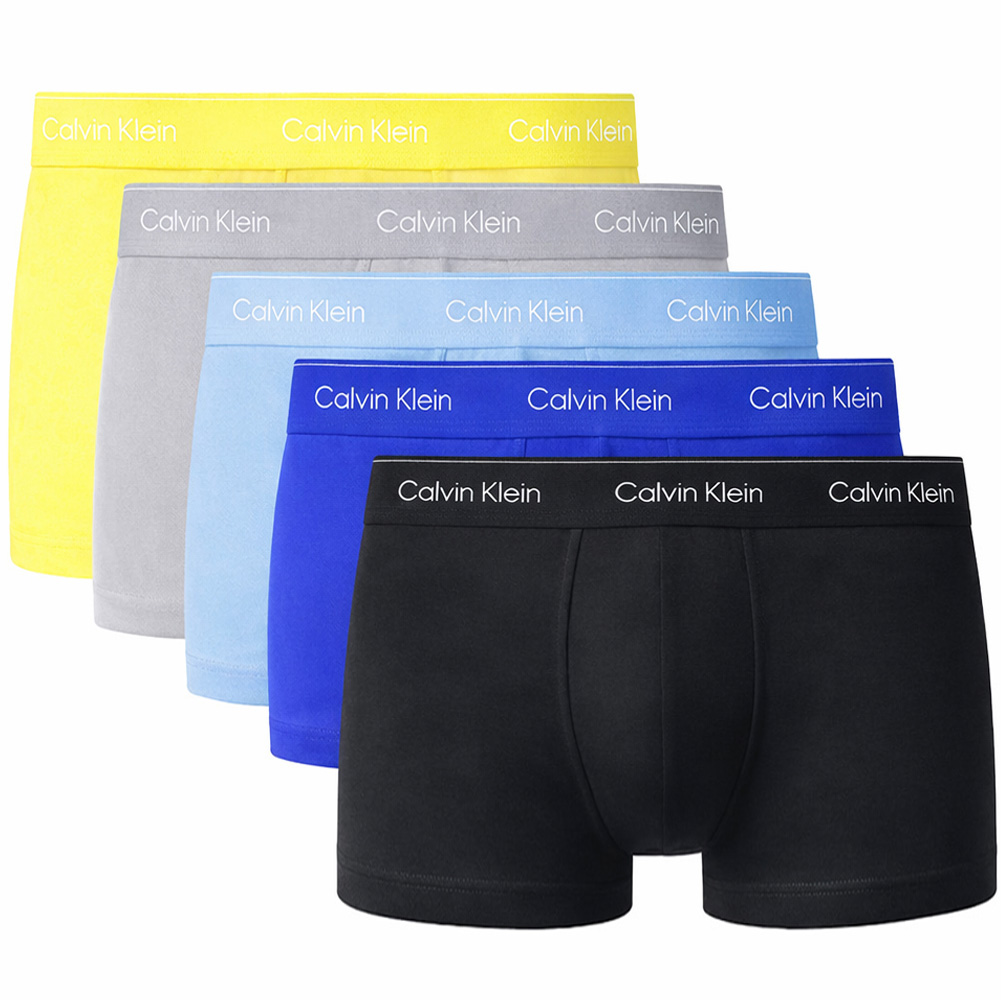 Calvin Klein Icon 5-pack relax fit trunks blauw-geel-grijs