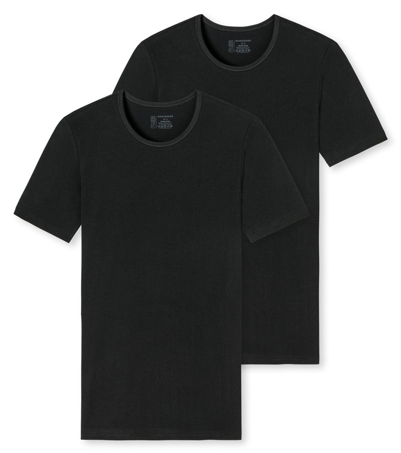 Schiesser zwarte T-shirts 95-5 2-pack