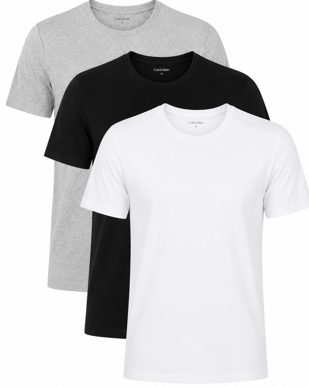 Calvin Klein T-shirts cotton stretch 3-pack grijs wit zwart