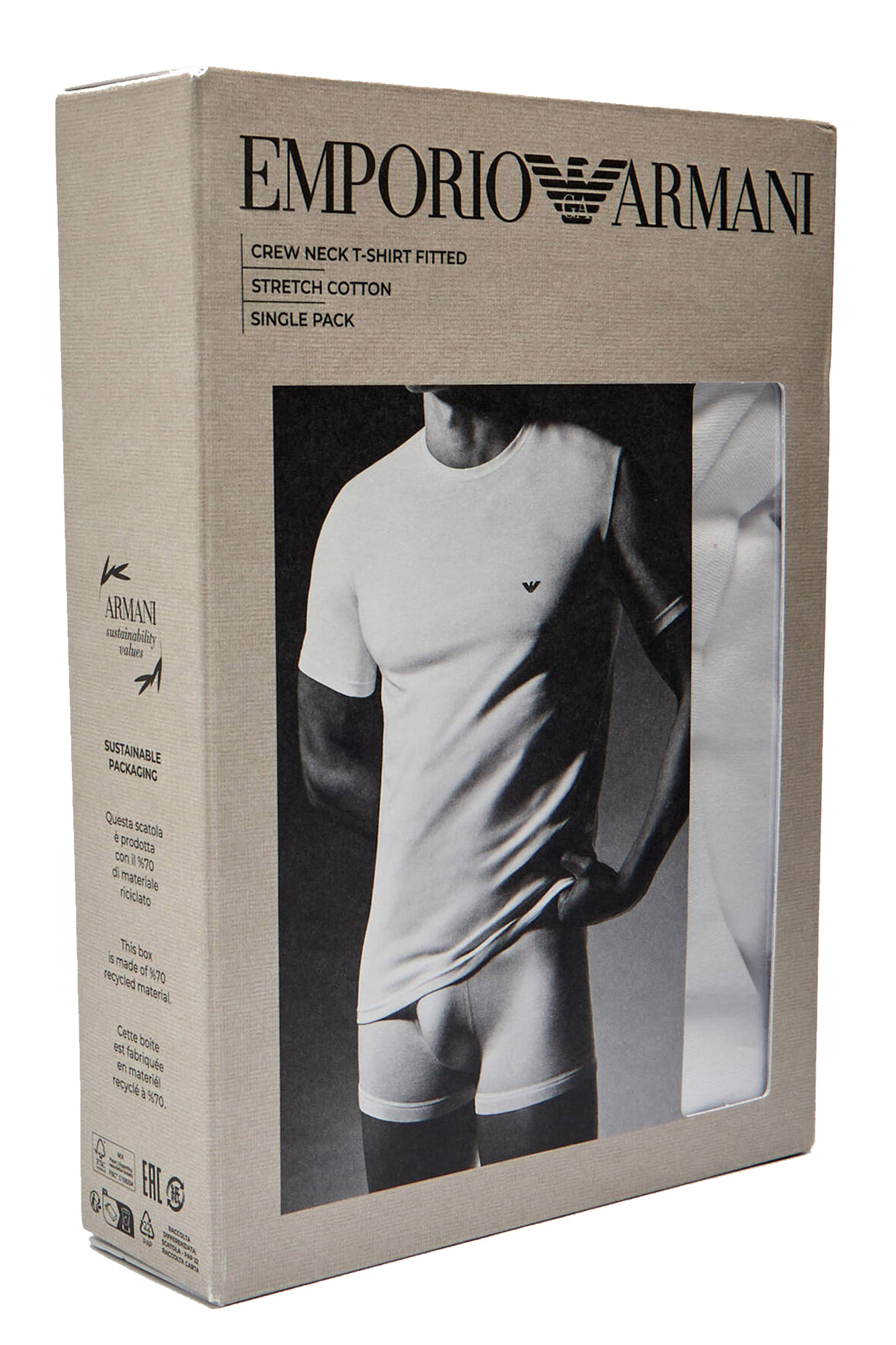 Armani T-shirts met ronde hals 2-pack wit