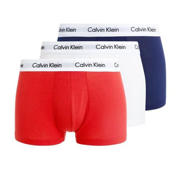 Calvin Klein boxershorts low rise rood-wit-blauw 3-pack