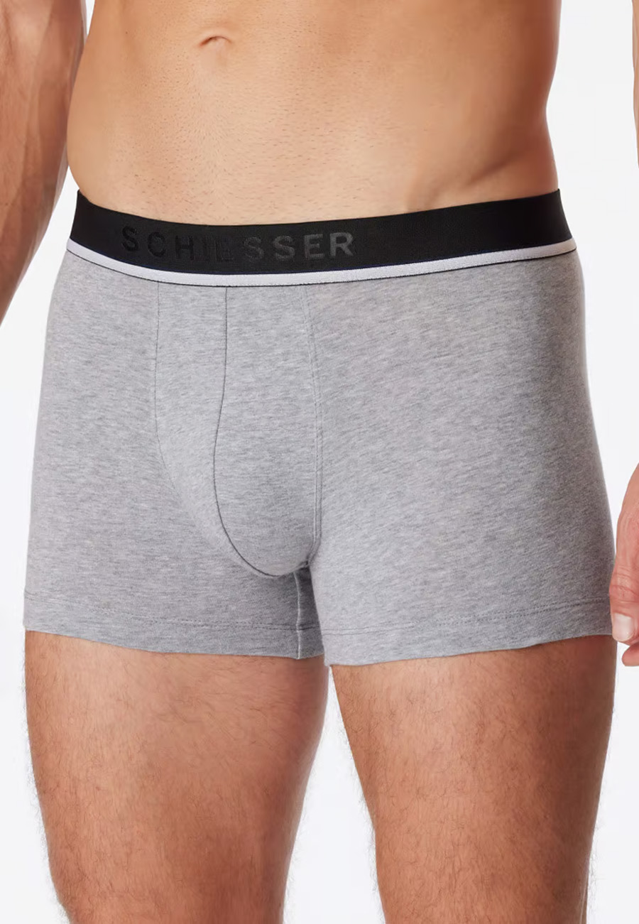 Schiesser Boxershorts 95/5 3-pack zwart-grijs