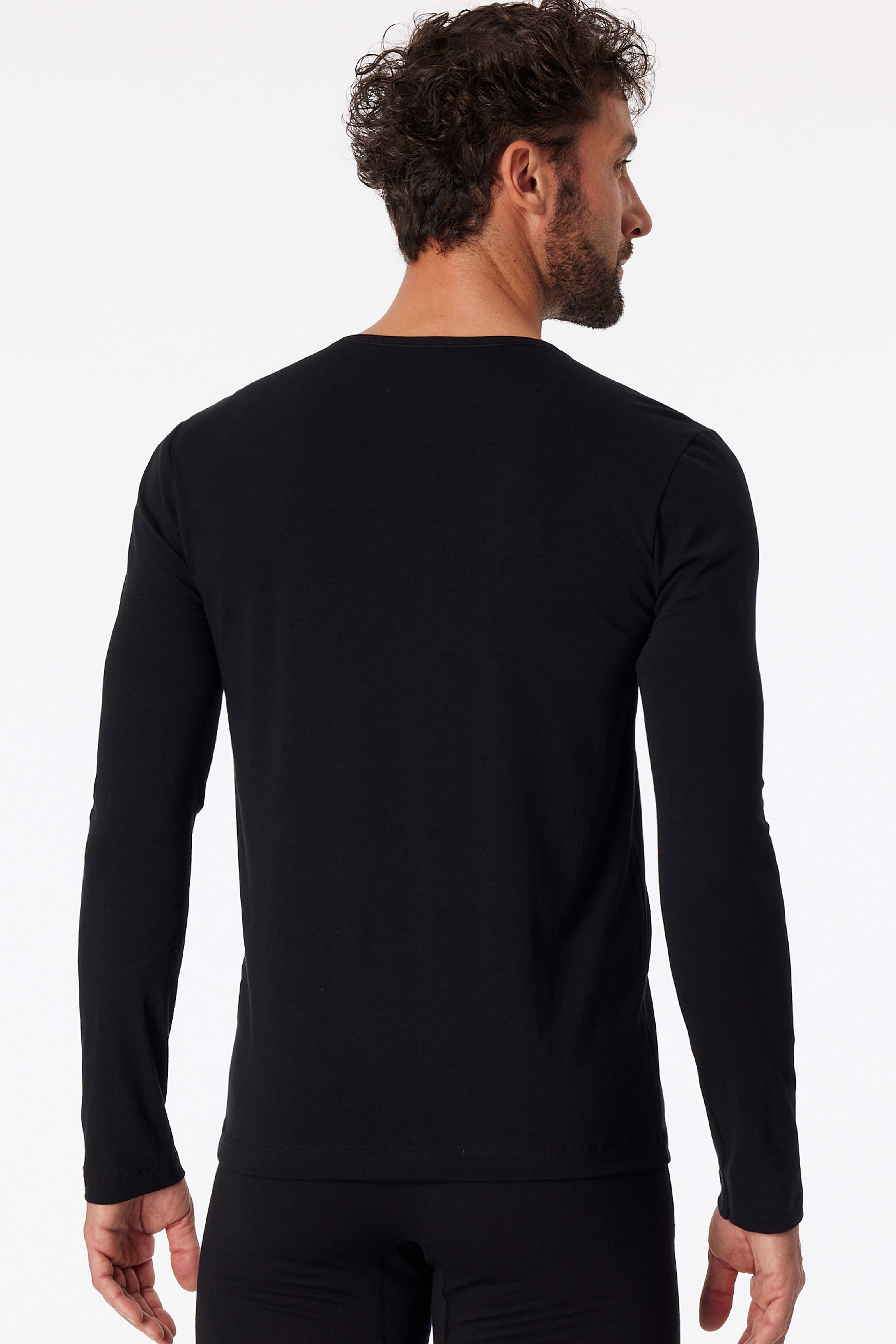 Schiesser T-shirt lange mouw 95/5 zwart