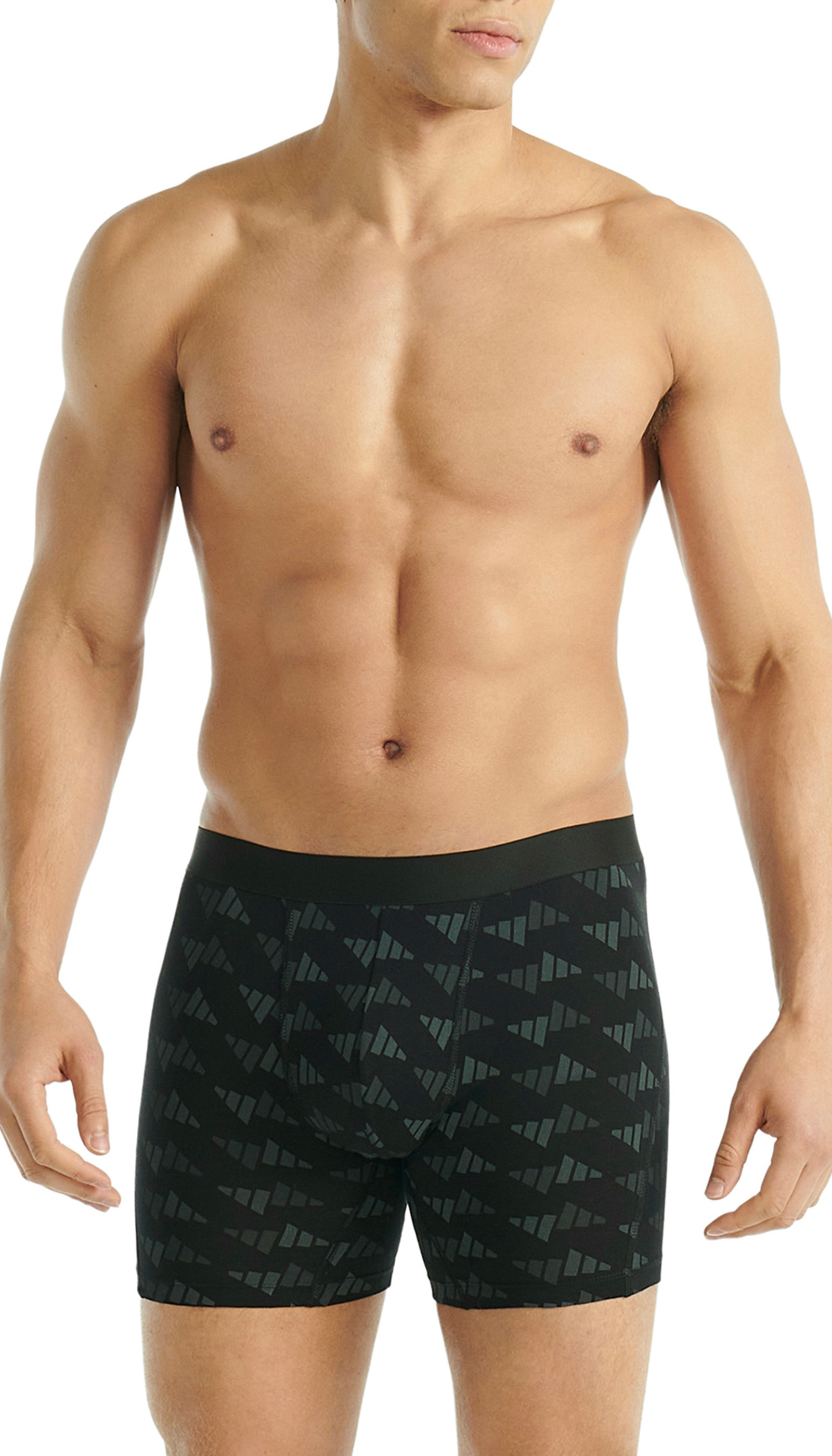 Adidas Boxershorts flex cotton lang 3-pack groen zwart
