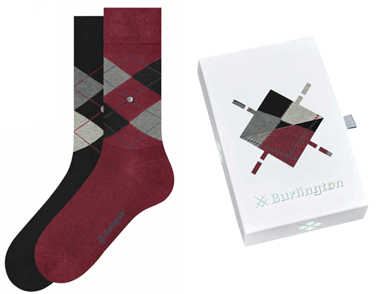 Burlington 2-paar sokken in giftbox rood