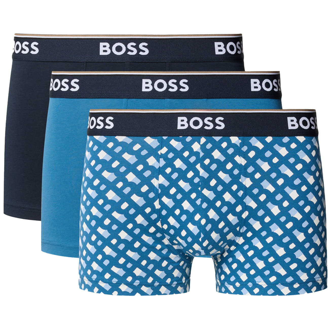Boss Power boxer-trunk 3-pack blauw/zwart