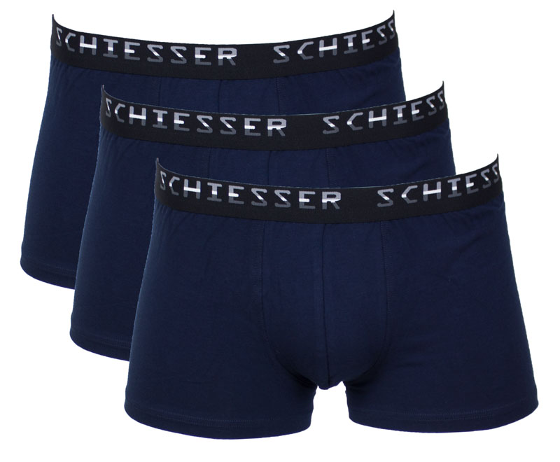 Schiesser Shorts pima cotton 3-pack blauw