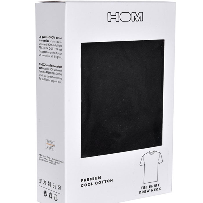 Hom T-shirt Harro met hoge boord zwart