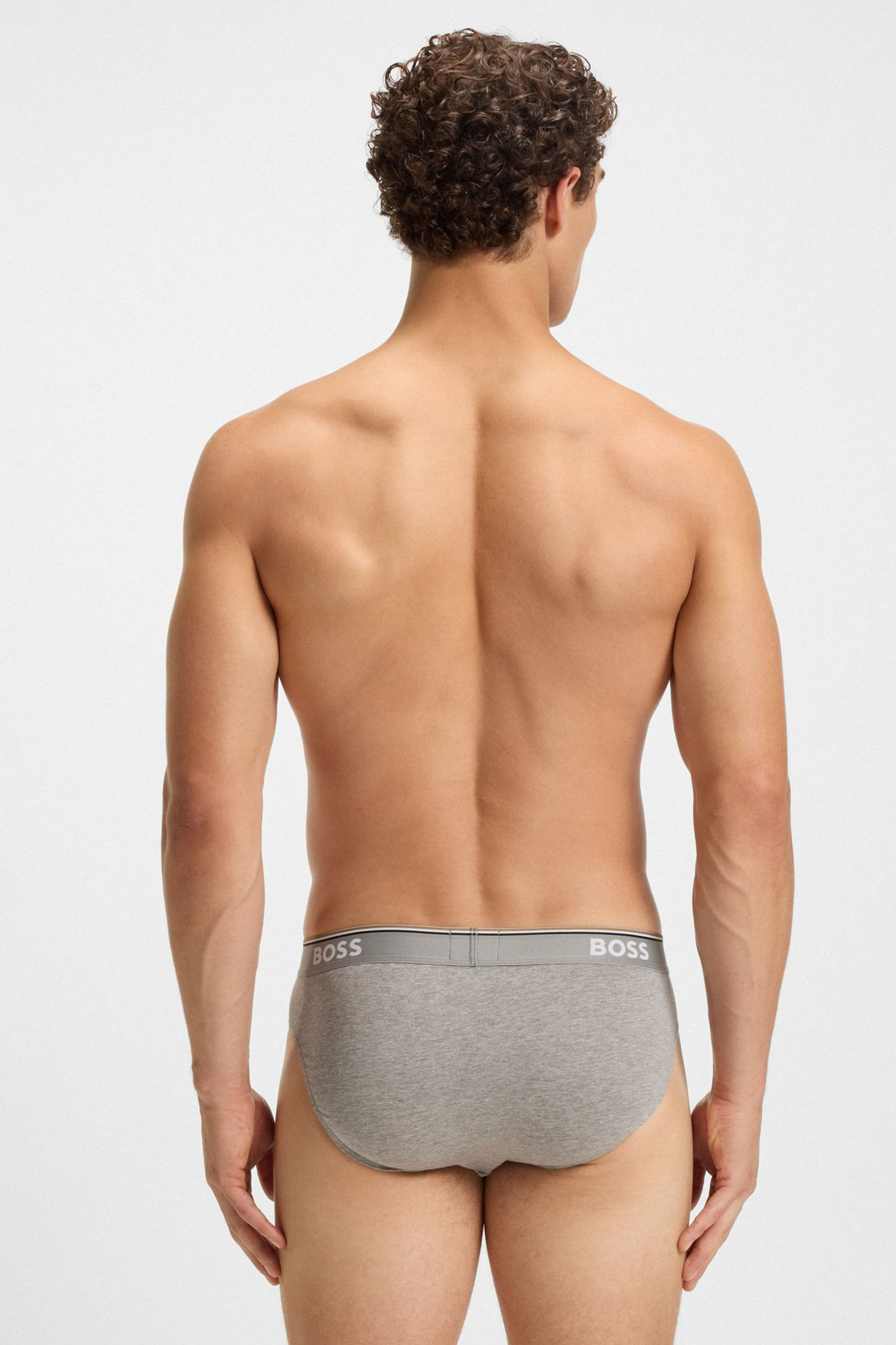 Boss 3-pack slips Power grijs-zwart