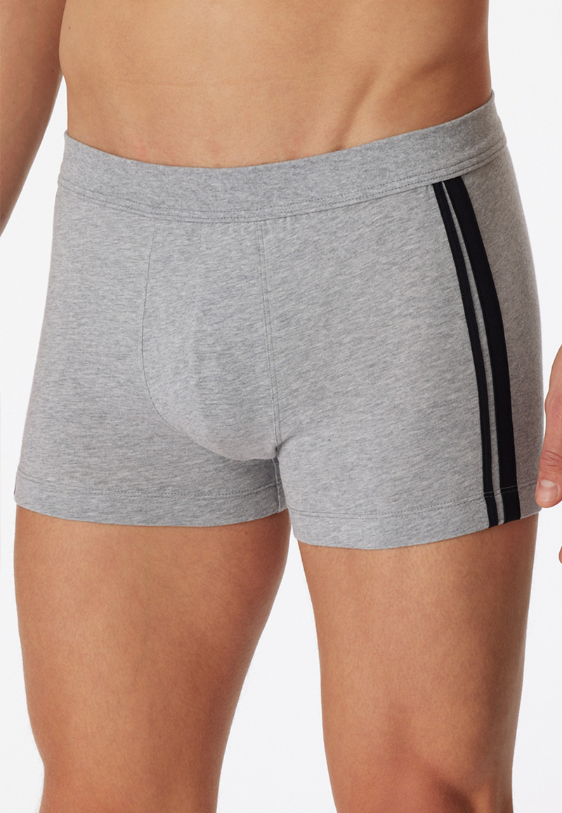 Schiesser Boxershorts 95/5 met stoffen band 3-Pack blauw zwart grijs
