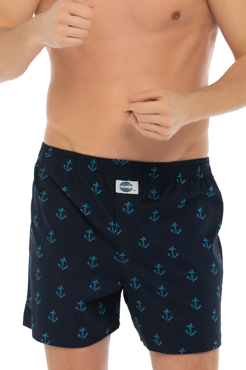 Deal boxers blauw met Anker