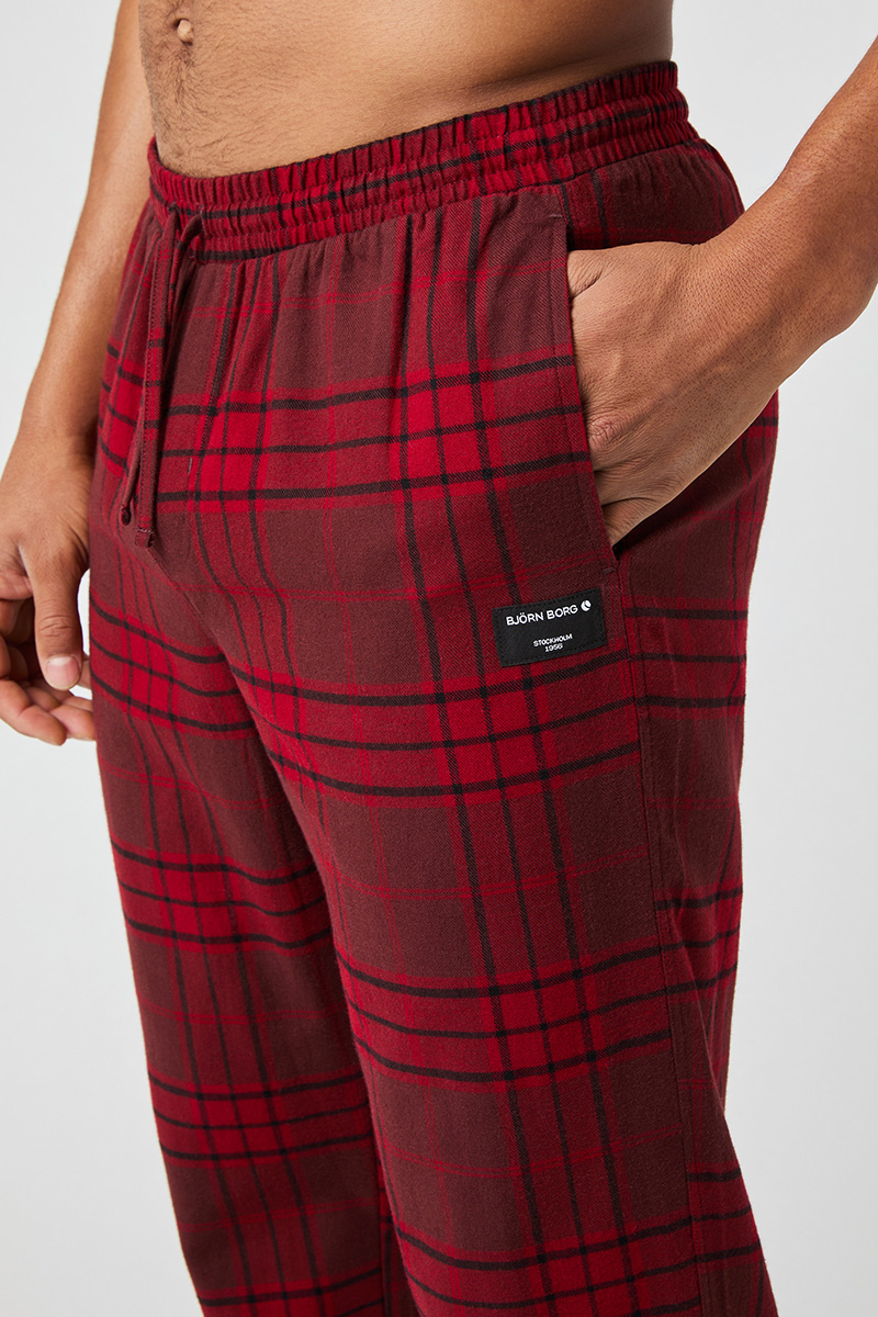 Bjorn Borg Pyjamabroek flanel rood geruit 