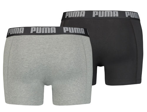 Puma boxershorts 2-pack antraciet-grijs achterkant