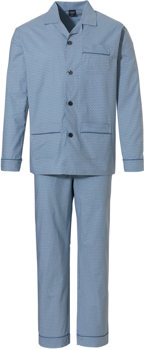 Robson pyjama doorknoop blauw voorkant