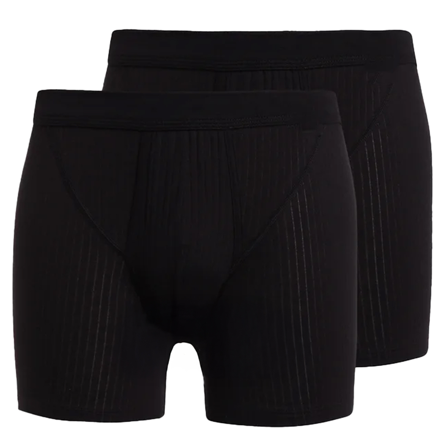 Schiesser boxershort met gulp 2-pack Authentic zwart
