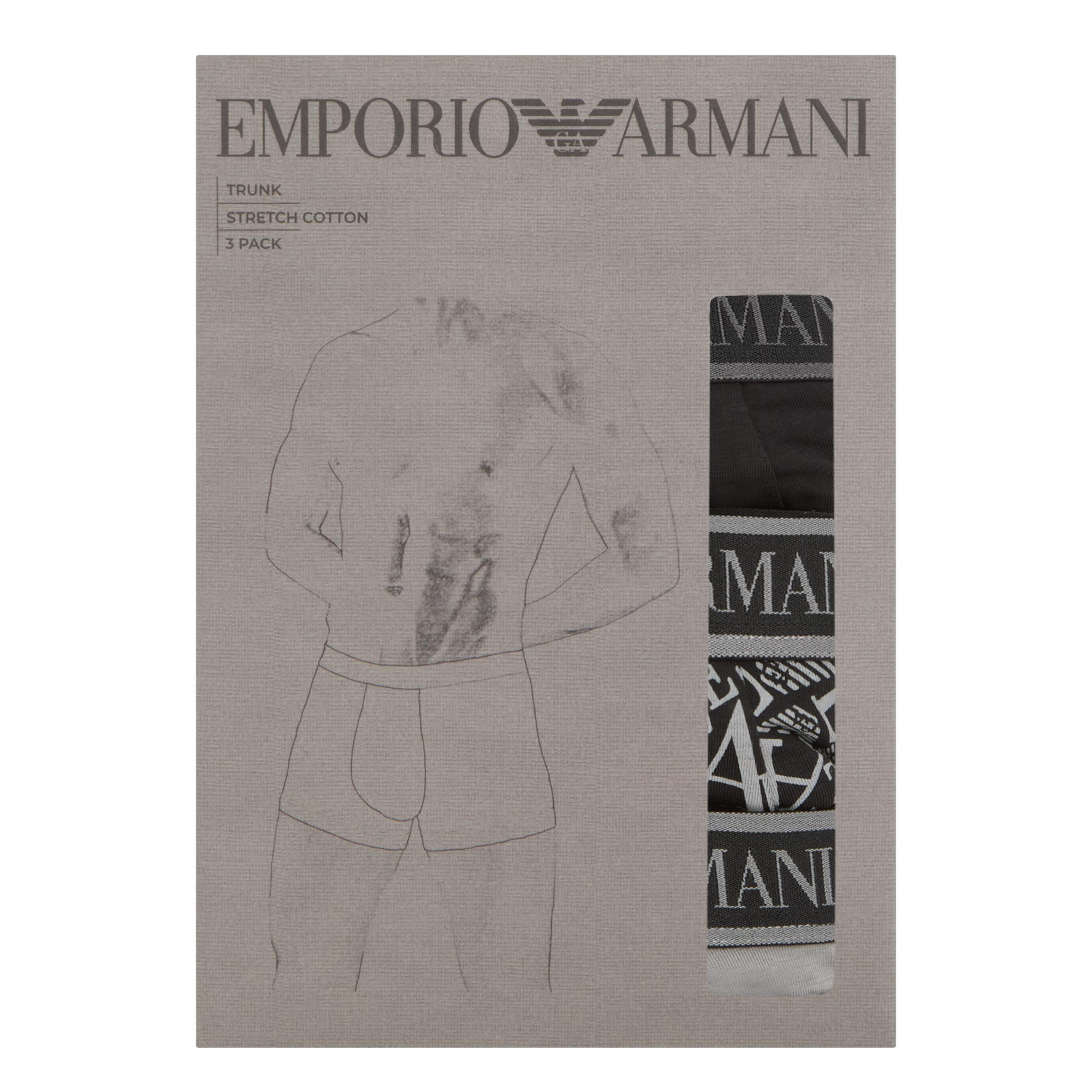 Armani trunk - short – 3-pack met Logo zwart grijs