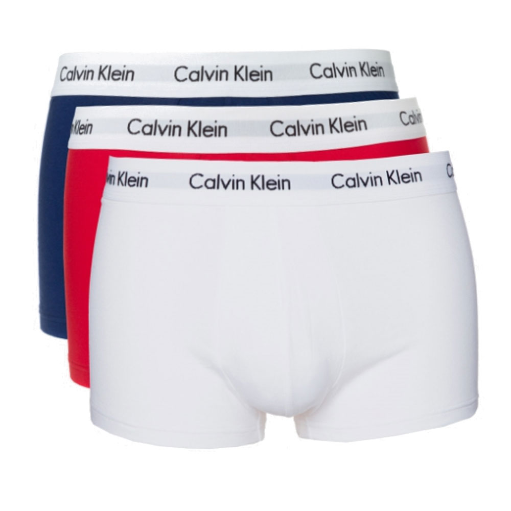 Calvin Klein Boxers 3-pack low rise trunk rood-wit-blauw
