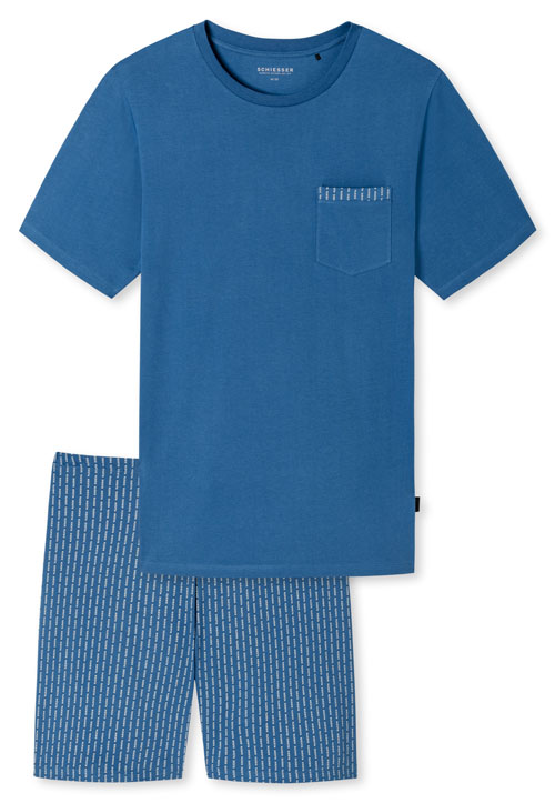 Schiesser shortama blauw 