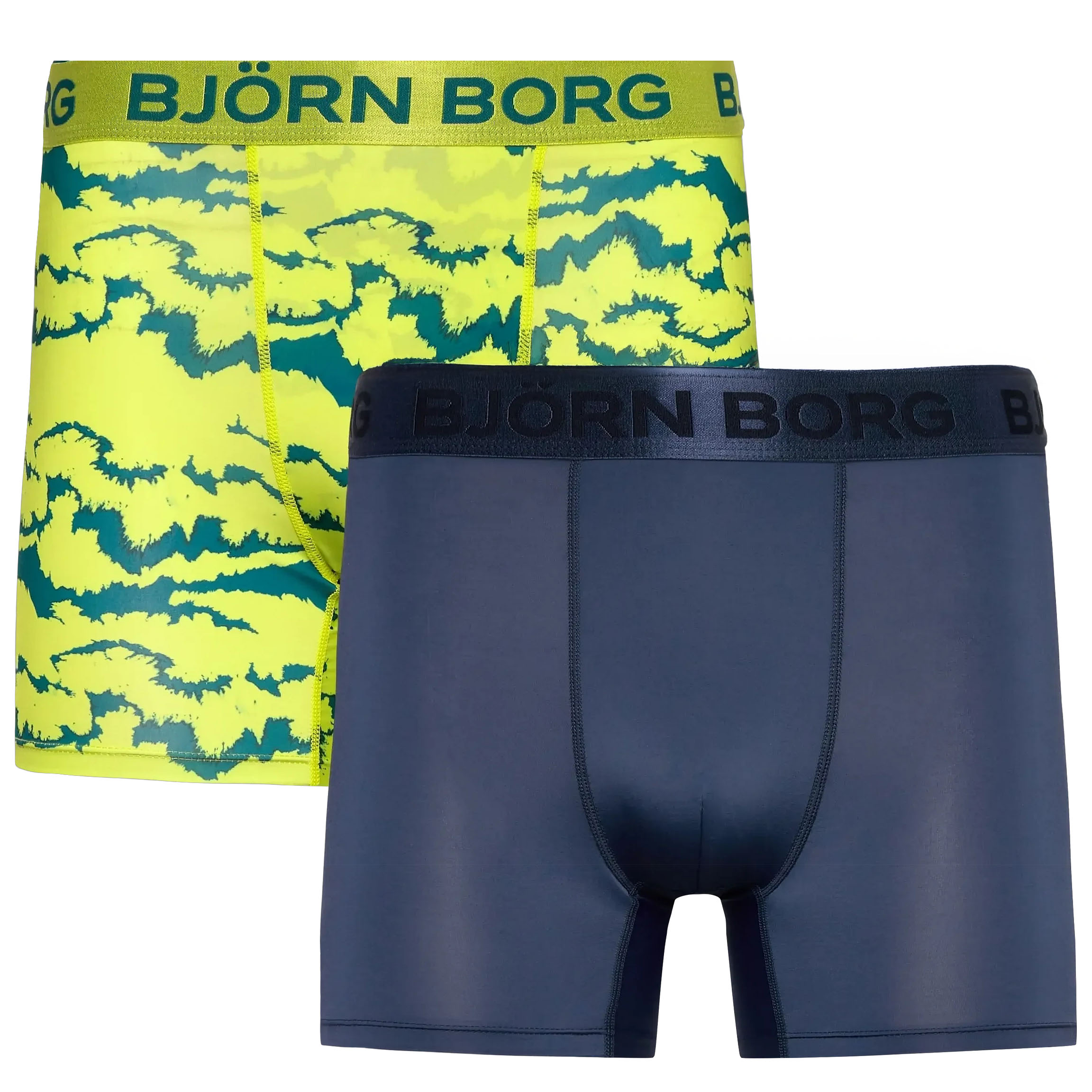 Bjorn Borg Boxershorts sports microfiber 2-pack geel - blauw