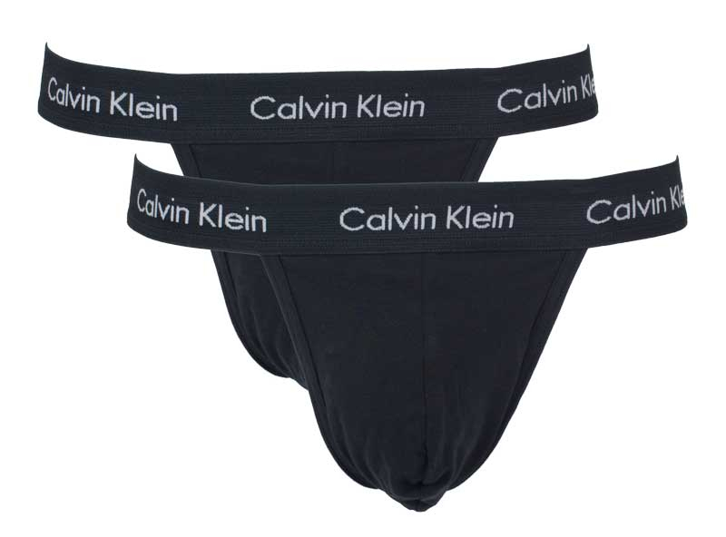 Calvin Klein heren string cotton stretch 2-pack zwart