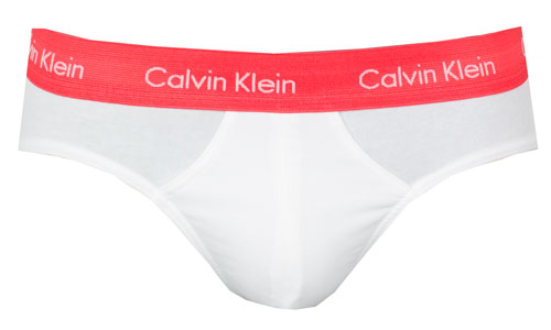 Calvin Klein slips cotton stretch 3-pack wit oranje