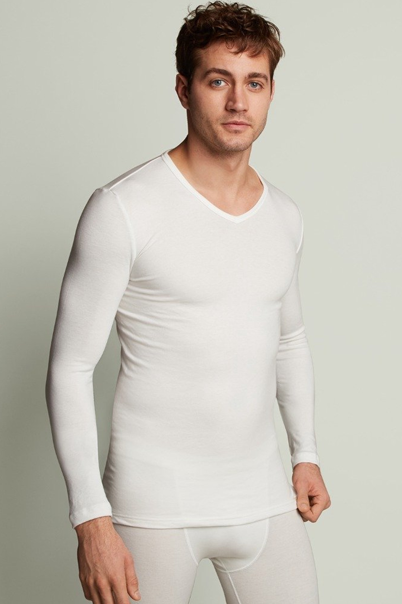 Ten Cate Thermo V-shirt lange mouw wit