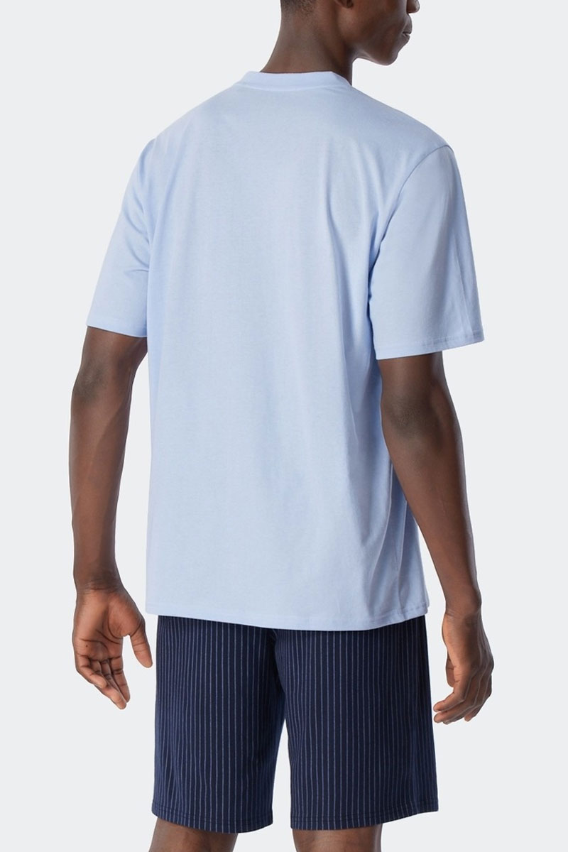 Schiesser Shortama V-hals air blue