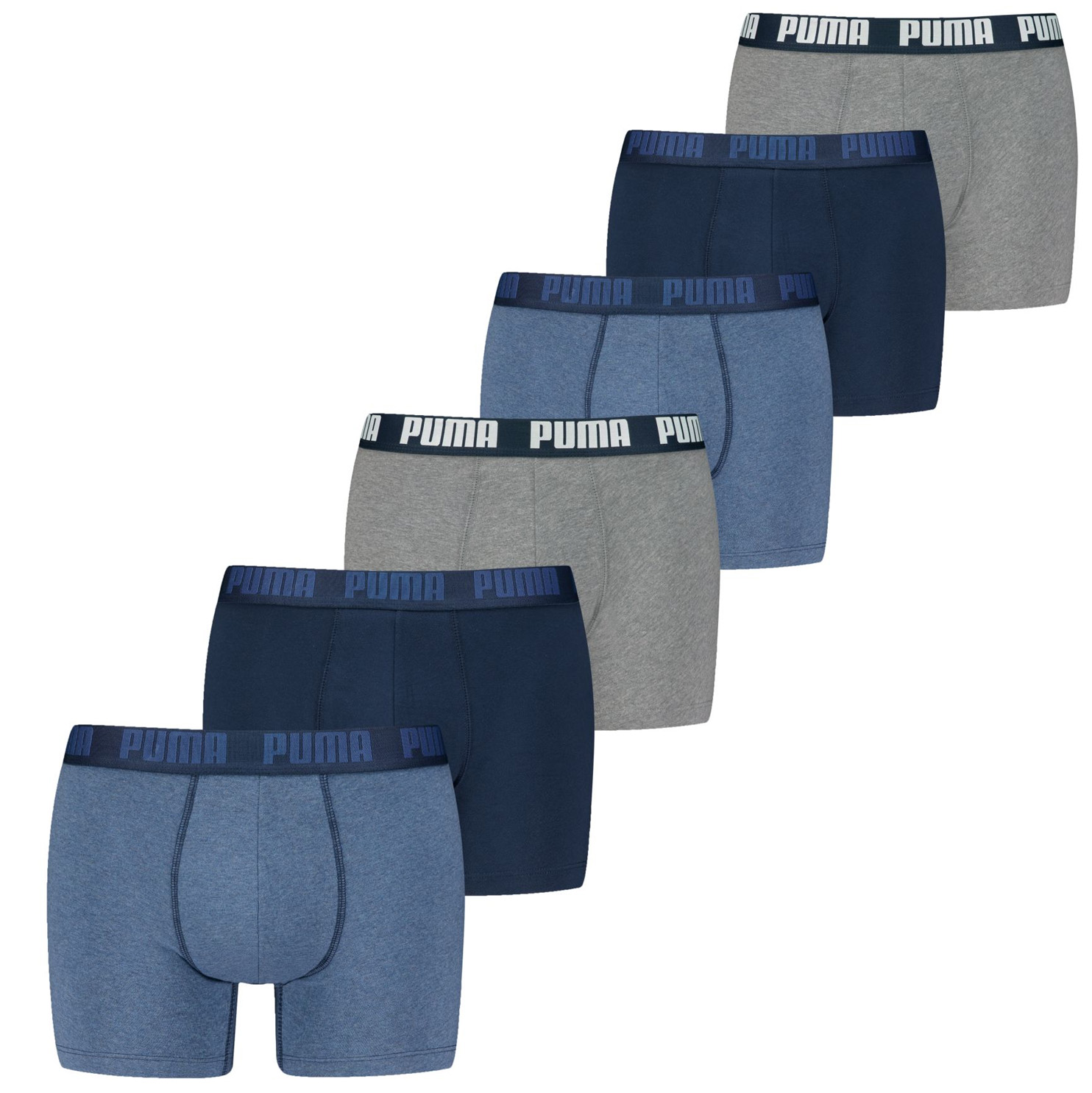 Puma everyday  Boxershorts 6-pack Denim combinatie