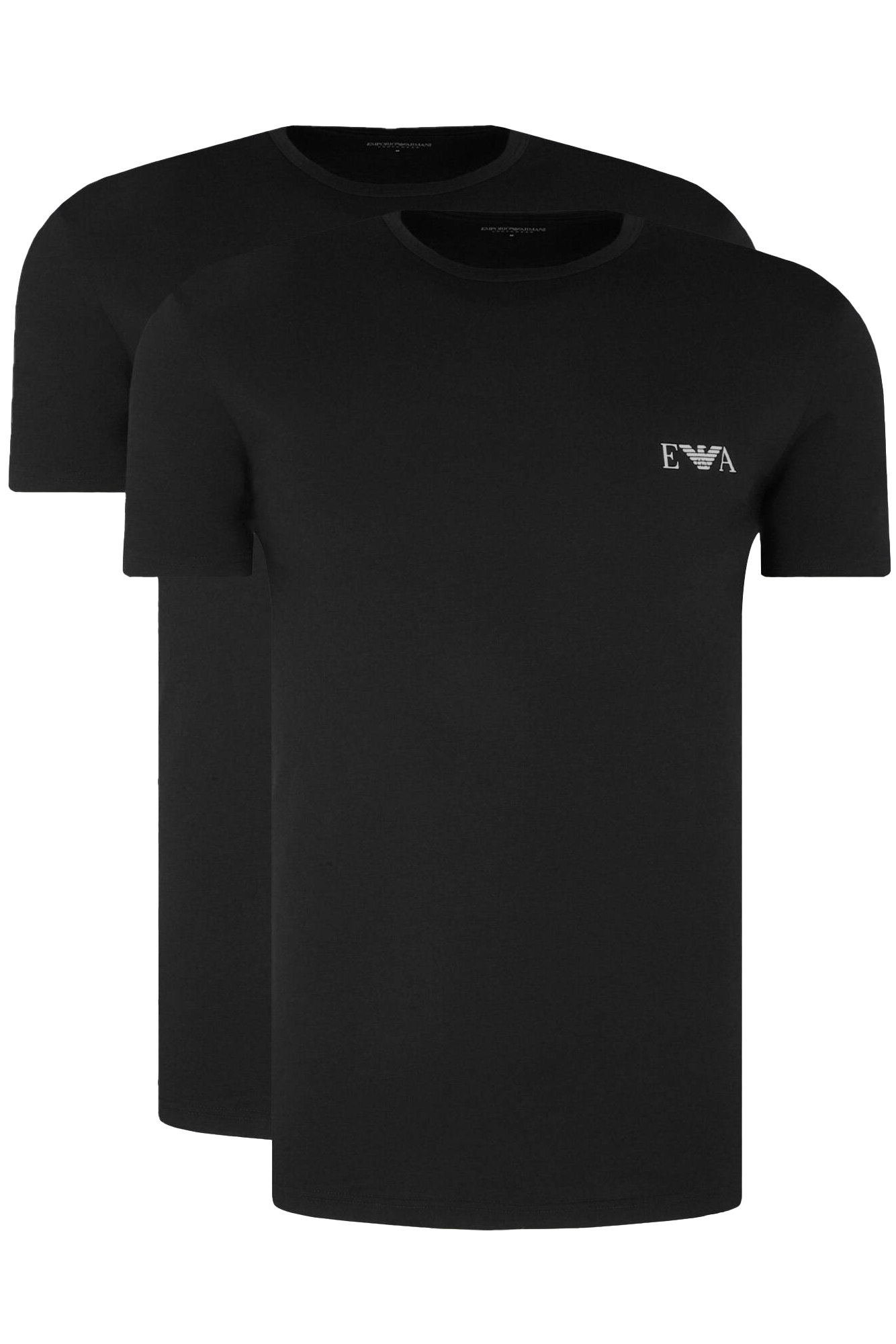 Armani T-shirts met EA logo 2-pack zwart