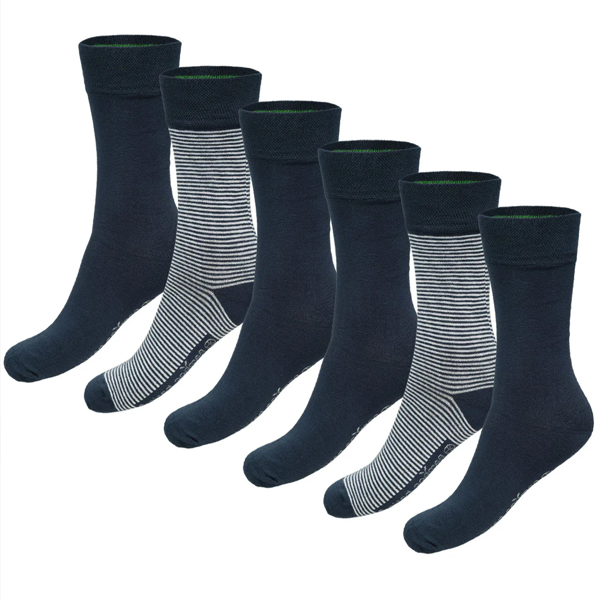 Bamboo basics sokken Beau 6-paar blauw - gestreept