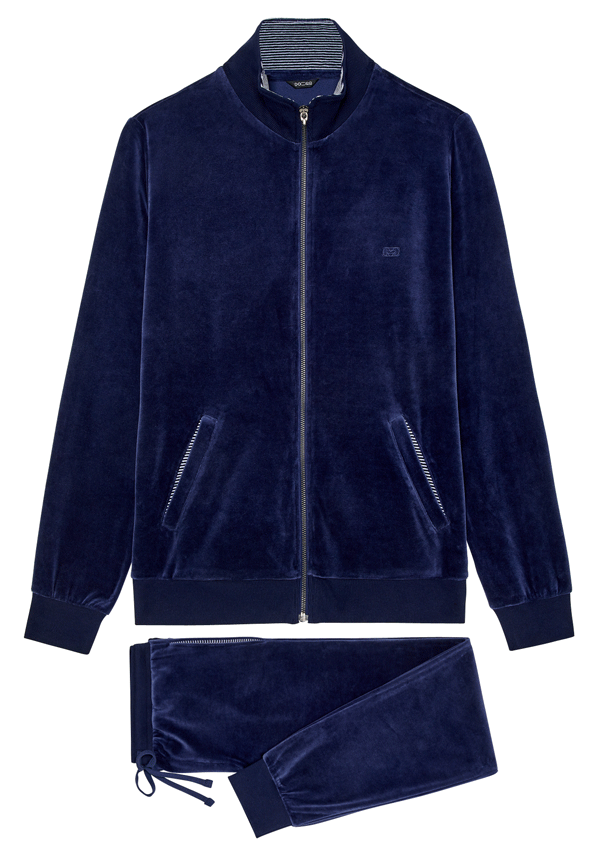 Hom huispak Vallauris velours blauw