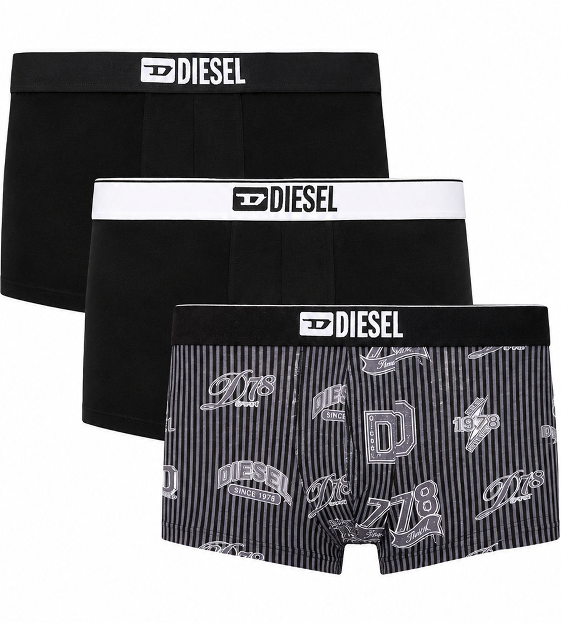 Diesel Boxershort Damien 3-pack zwart/wit