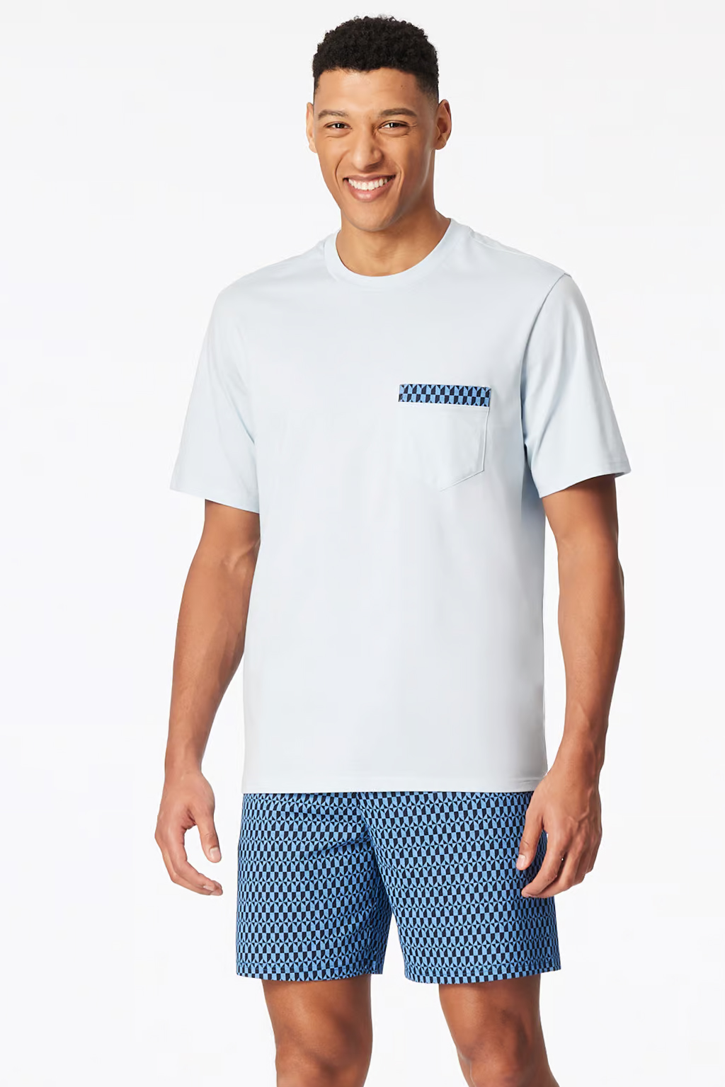 Schiesser Shortama lichtblauw