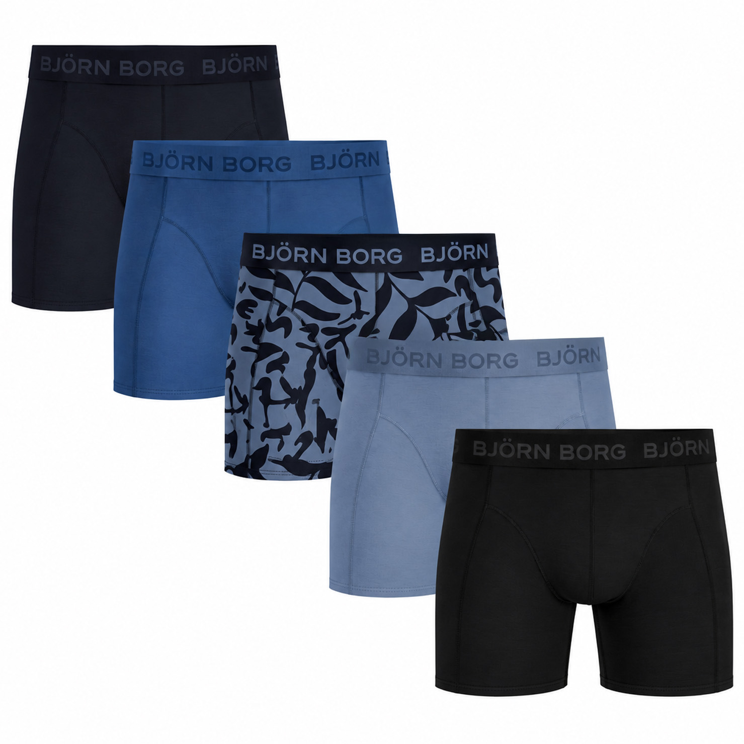 Bjorn Borg boxershorts cotton stretch 5-pack blauw mix