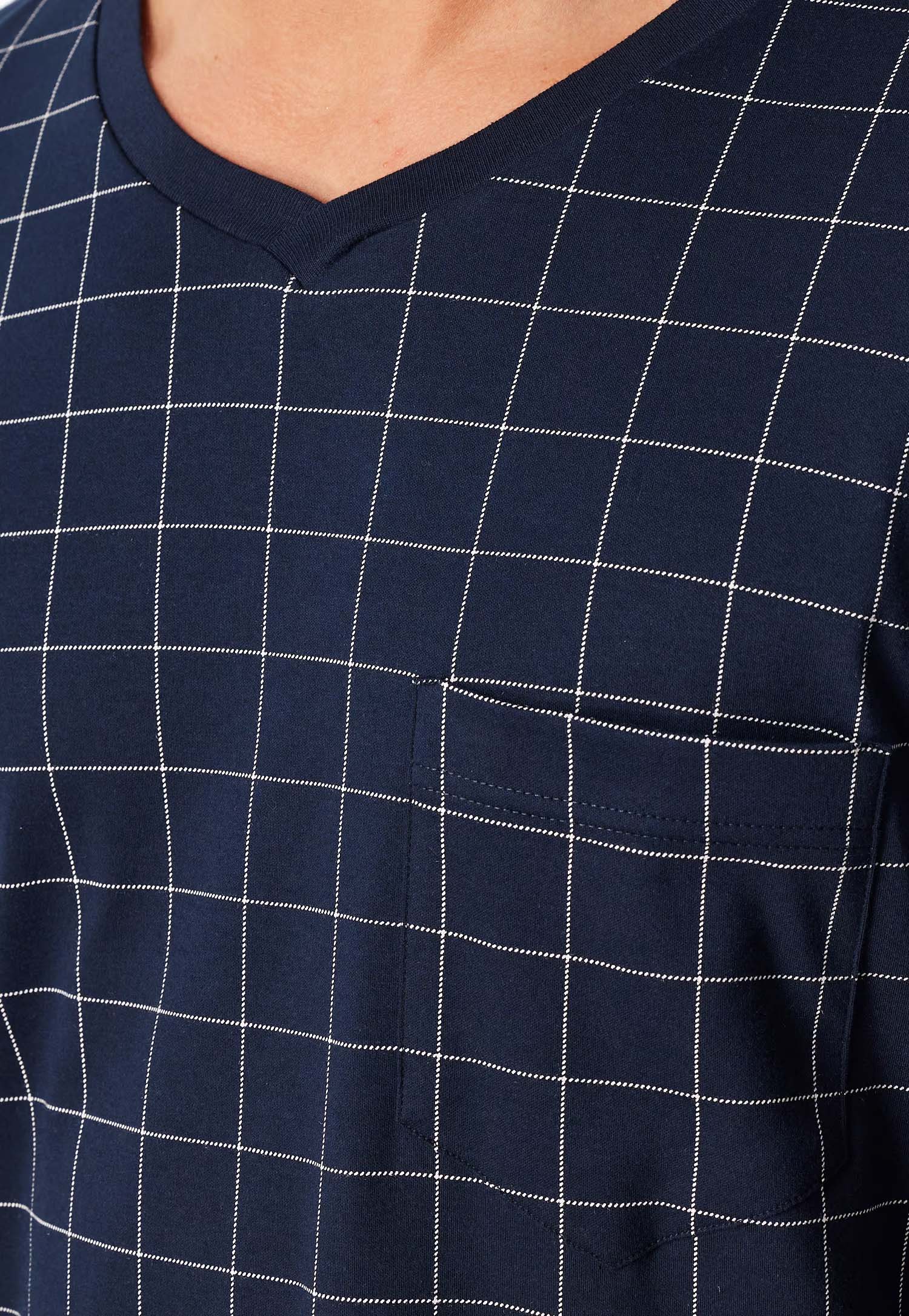 Schiesser Nachthemd blauw met ruit 